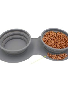 Katlanabilir İkili Mama Ve Su Kabı Katlanabilir İkili Mama Ve Su Kabı