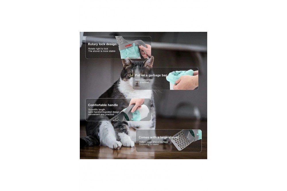 Yeni Nesil Kedi Kumu Küreği ve 4'lü kaka poşeti hediyeli