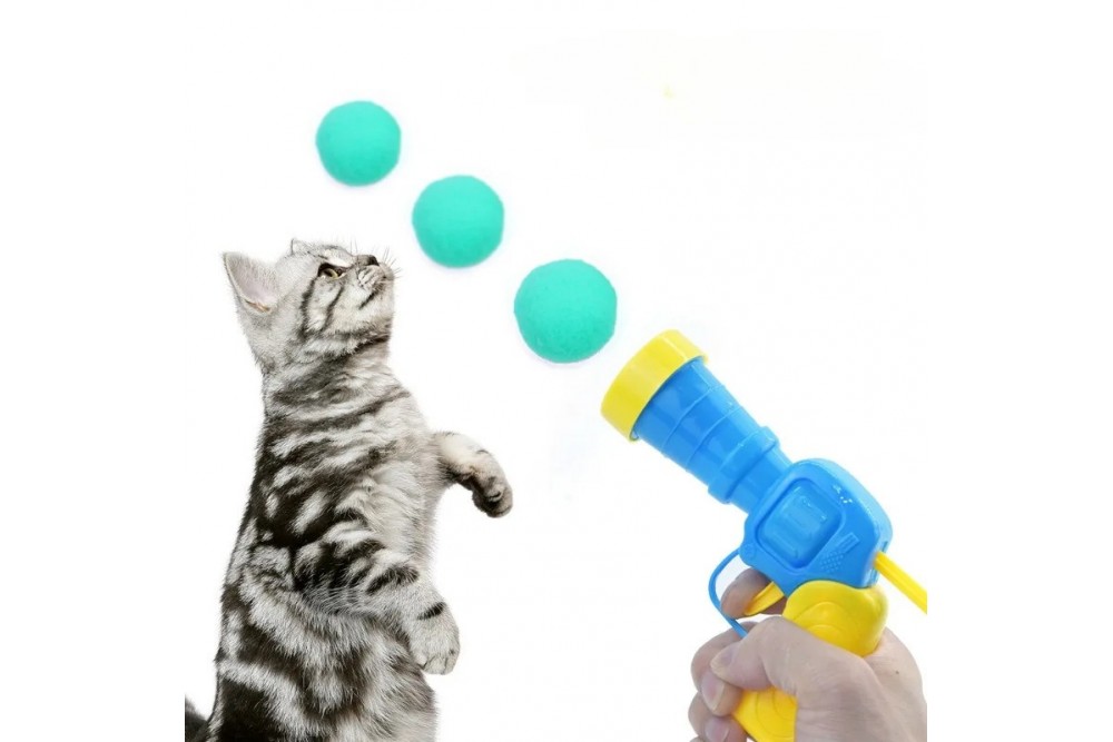 Peluş Top Atan İnteraktif Kedi Oyuncağı (20 Top)
