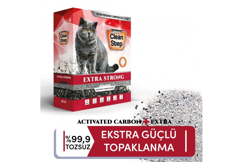 Extra Strong Aktif Karbonlu Kokusuz Karbon Tanecikli Kedi Kumu 10 lt Extra Strong Aktif Karbonlu Kokusuz Karbon Tanecikli Kedi Kumu 10 lt
