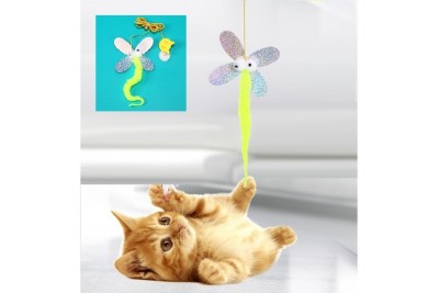 Kelebek Model Elastik Kendinden Yapışkanlı Kedi Oyun Oltası