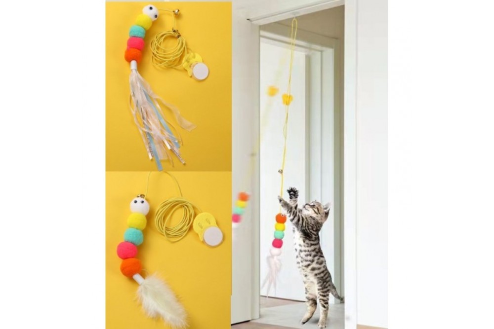 Elastik Yapışkanlı Kedi Oyun Oltası Elastik Yapışkanlı Kedi Oyun Oltası