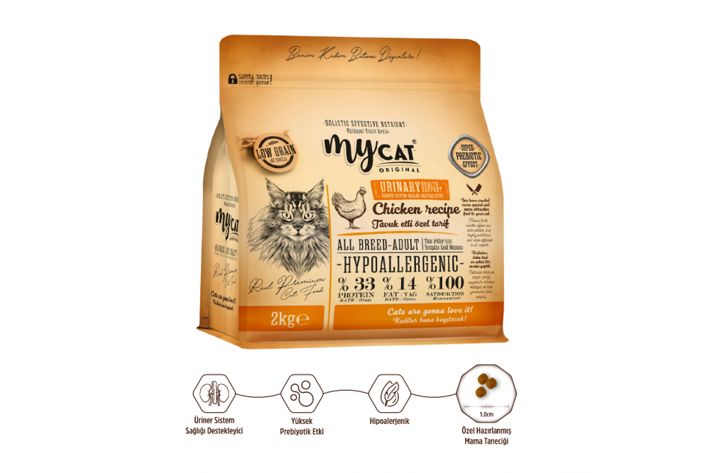 Az Tahıllı Urinary Tavuk Etli Yetişkin Kedi Maması 2kg Az Tahıllı Urinary Tavuk Etli Yetişkin Kedi Maması 2kg